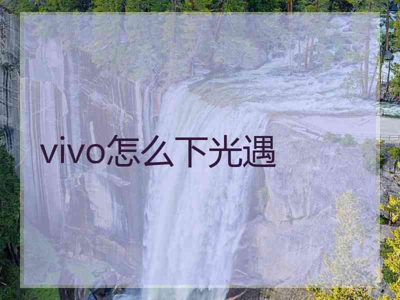 vivo怎么下光遇