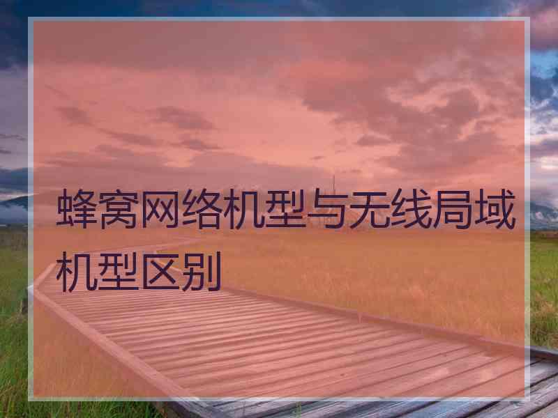 蜂窝网络机型与无线局域机型区别