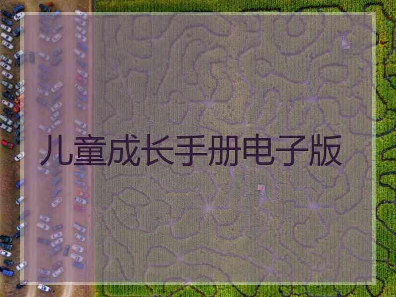 儿童成长手册电子版