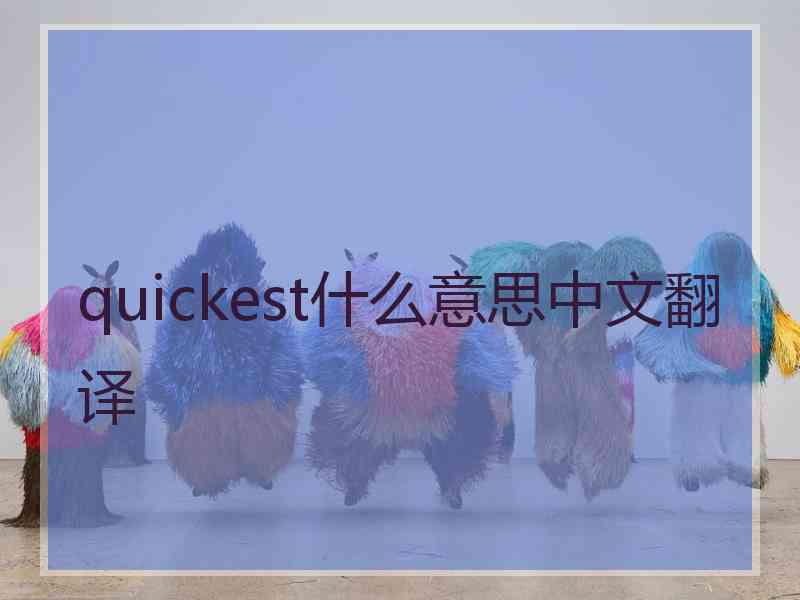 quickest什么意思中文翻译