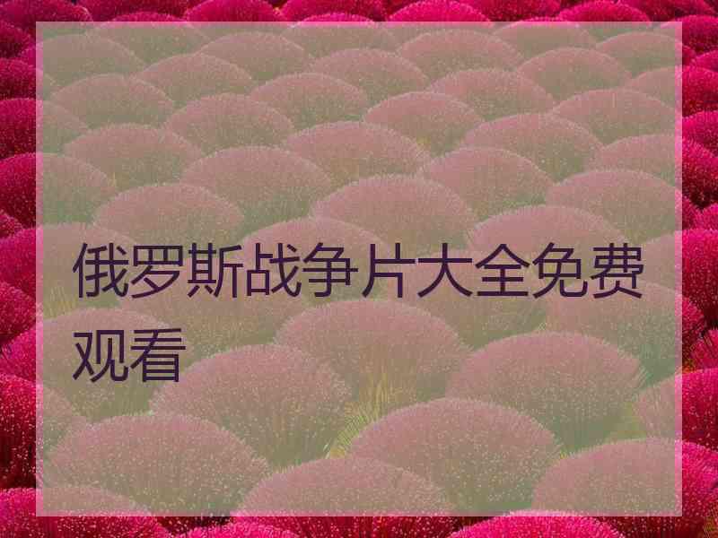 俄罗斯战争片大全免费观看