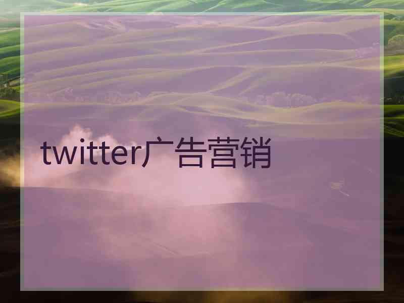 twitter广告营销