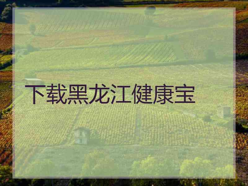 下载黑龙江健康宝