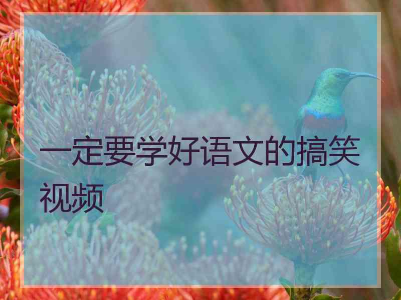 一定要学好语文的搞笑视频