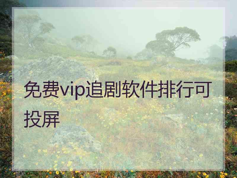 免费vip追剧软件排行可投屏