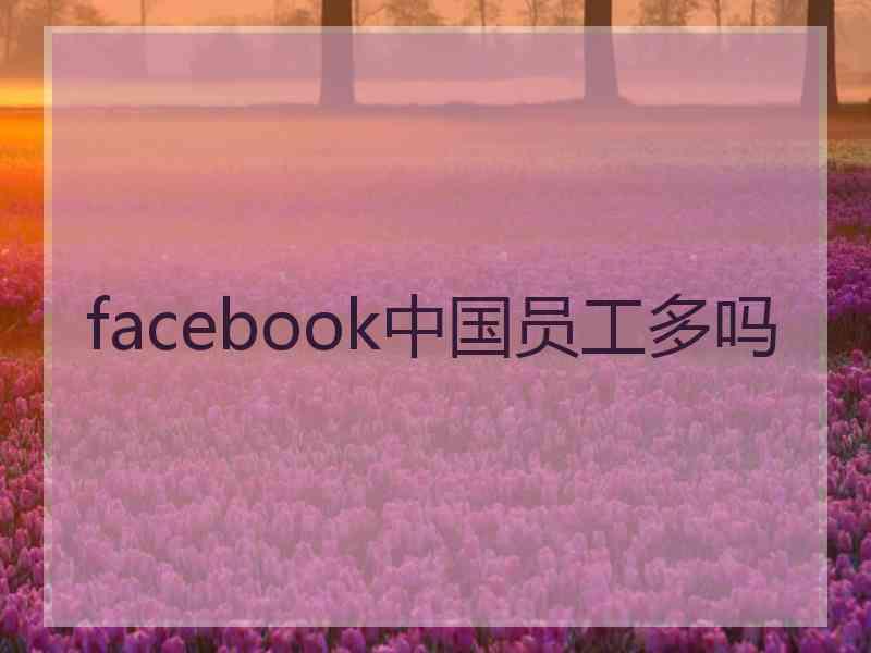 facebook中国员工多吗