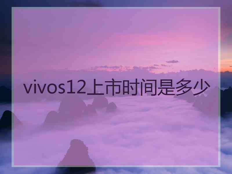 vivos12上市时间是多少