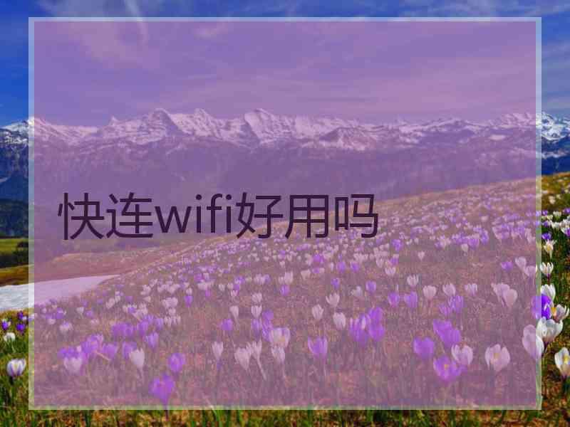 快连wifi好用吗