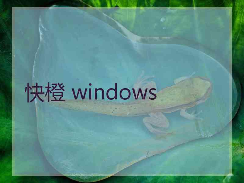 快橙 windows