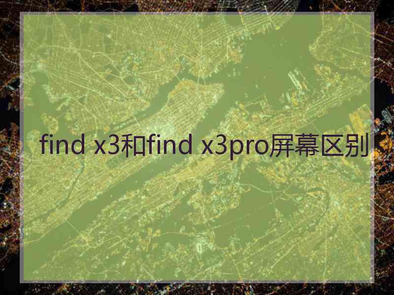 find x3和find x3pro屏幕区别