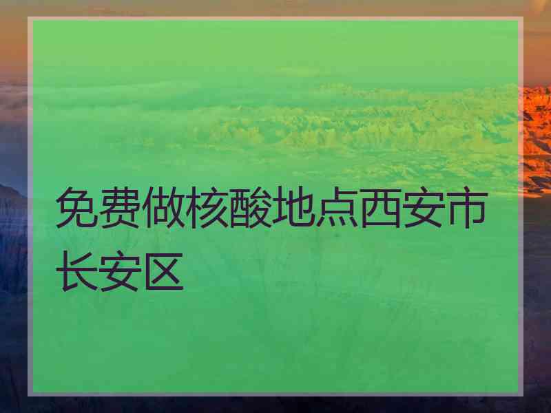 免费做核酸地点西安市长安区