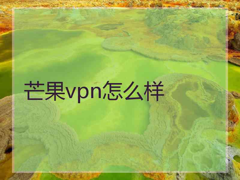 芒果vpn怎么样