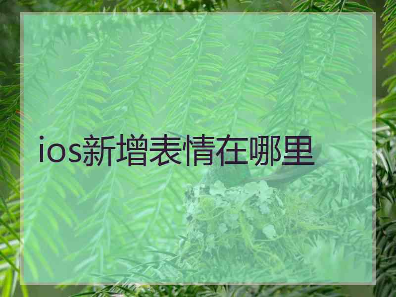 ios新增表情在哪里