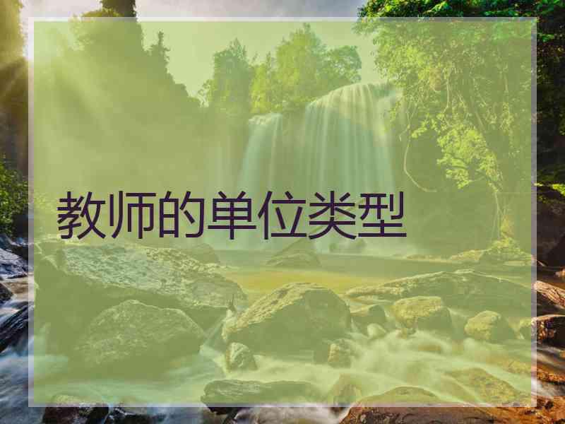 教师的单位类型