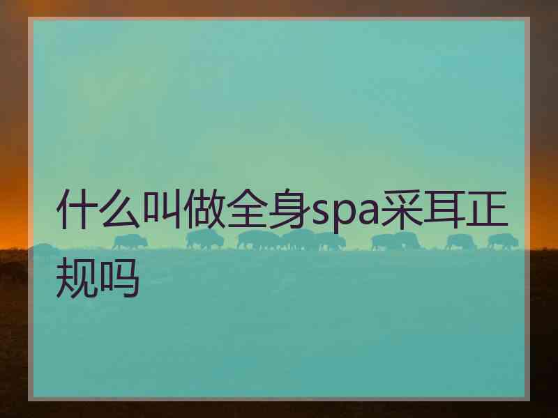 什么叫做全身spa采耳正规吗