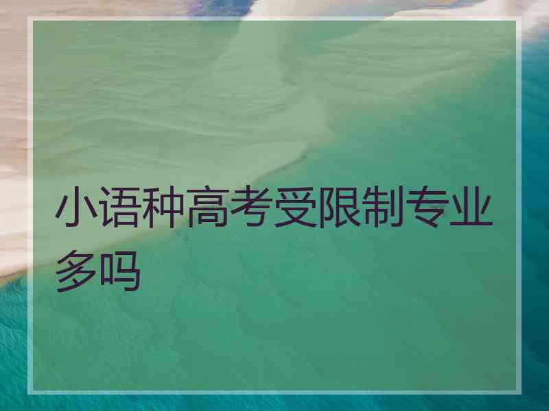 小语种高考受限制专业多吗