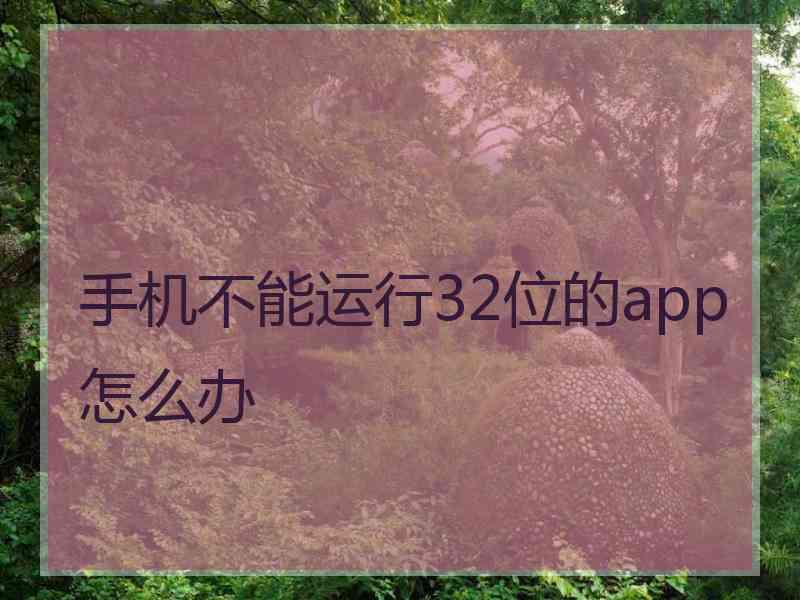 手机不能运行32位的app怎么办