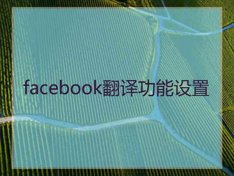 facebook翻译功能设置