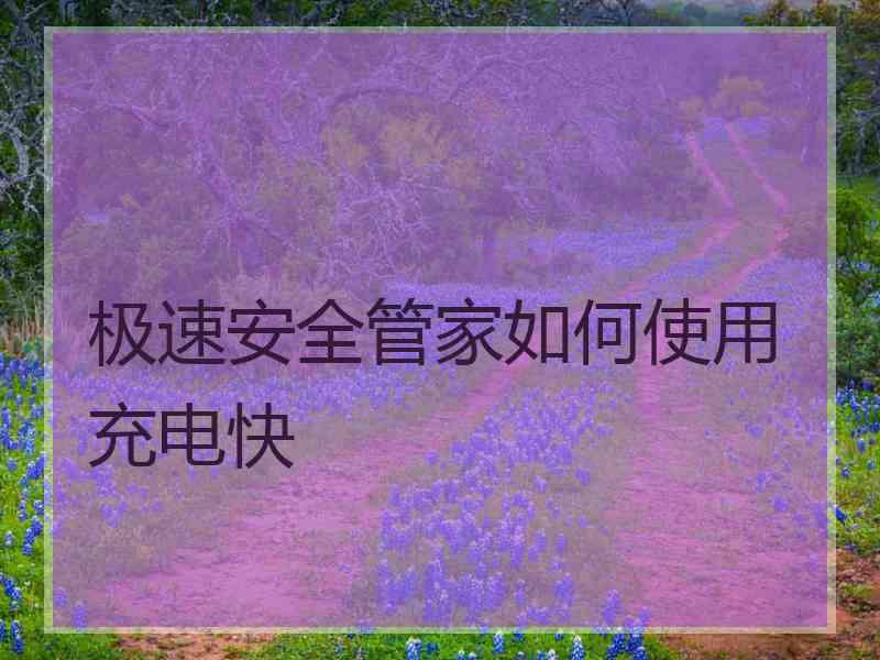 极速安全管家如何使用充电快