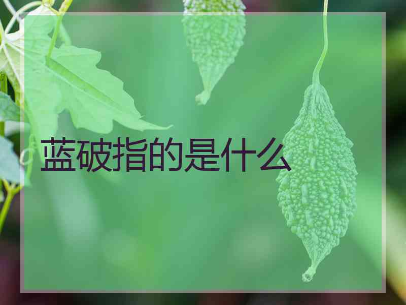 蓝破指的是什么