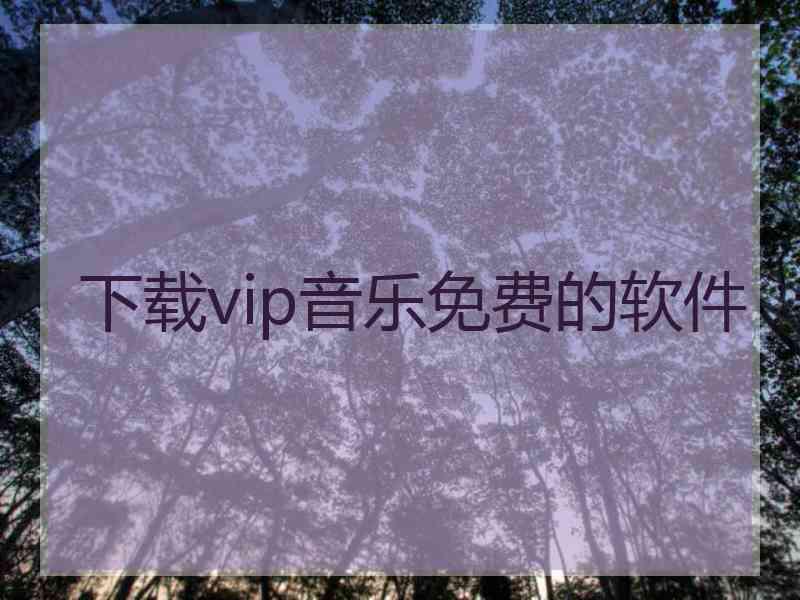 下载vip音乐免费的软件