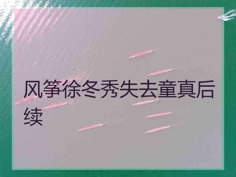 风筝徐冬秀失去童真后续