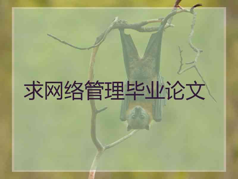 求网络管理毕业论文