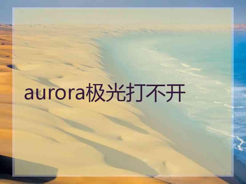 aurora极光打不开