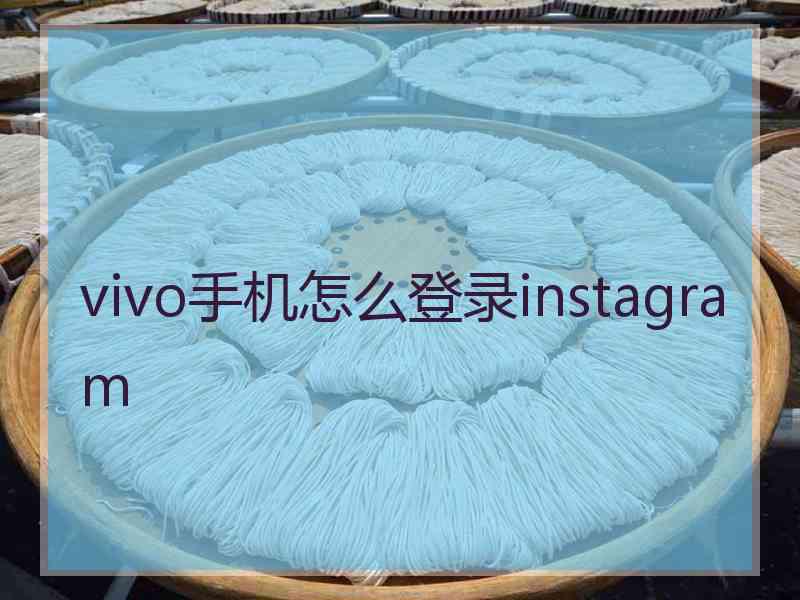 vivo手机怎么登录instagram