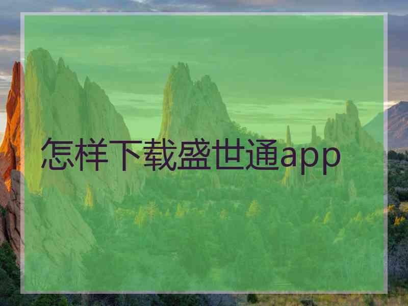 怎样下载盛世通app