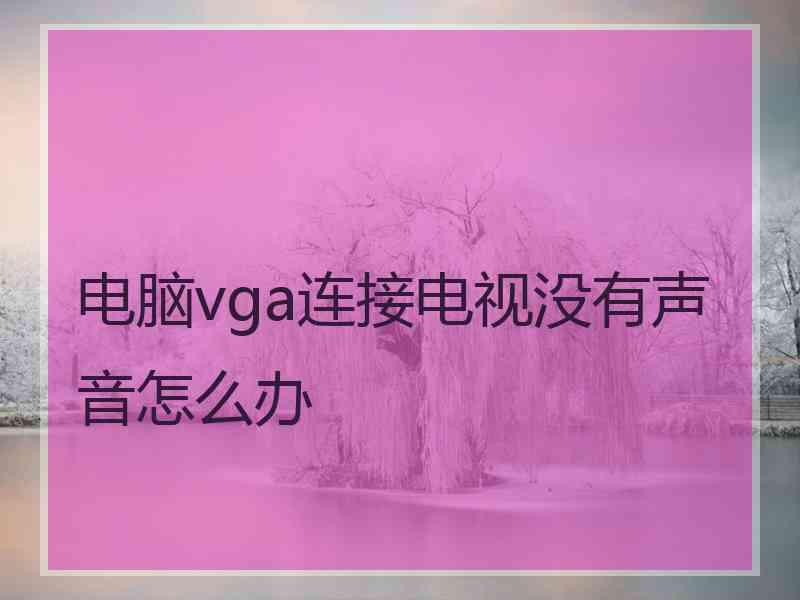 电脑vga连接电视没有声音怎么办