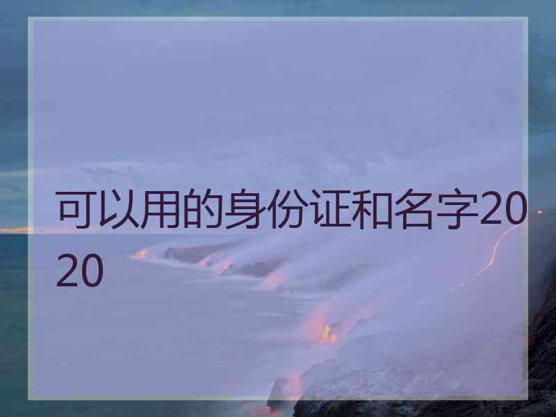 可以用的身份证和名字2020