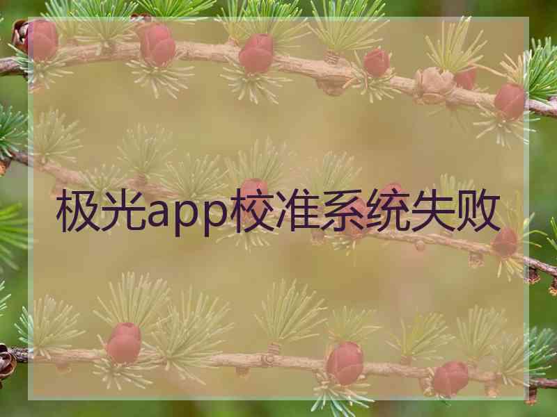 极光app校准系统失败