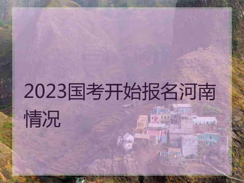 2023国考开始报名河南情况