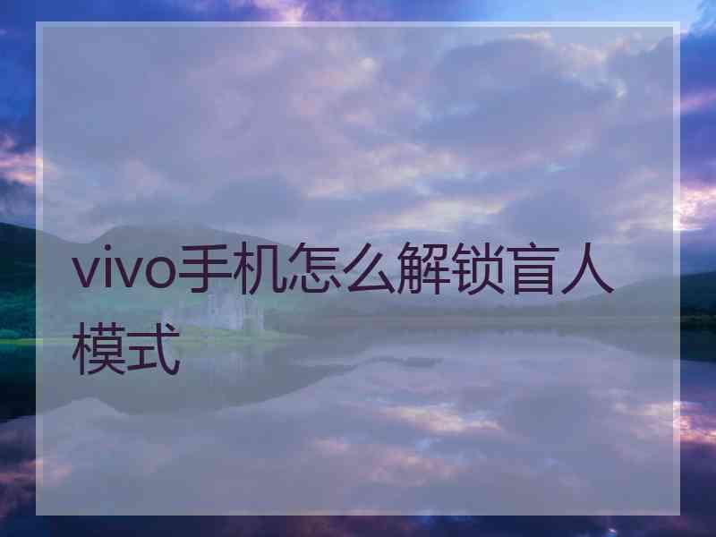 vivo手机怎么解锁盲人模式