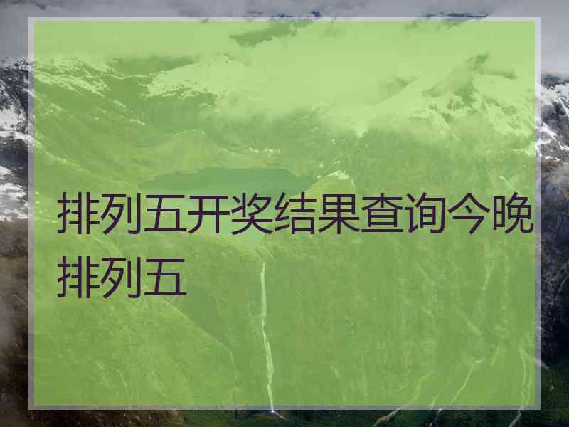 排列五开奖结果查询今晚排列五