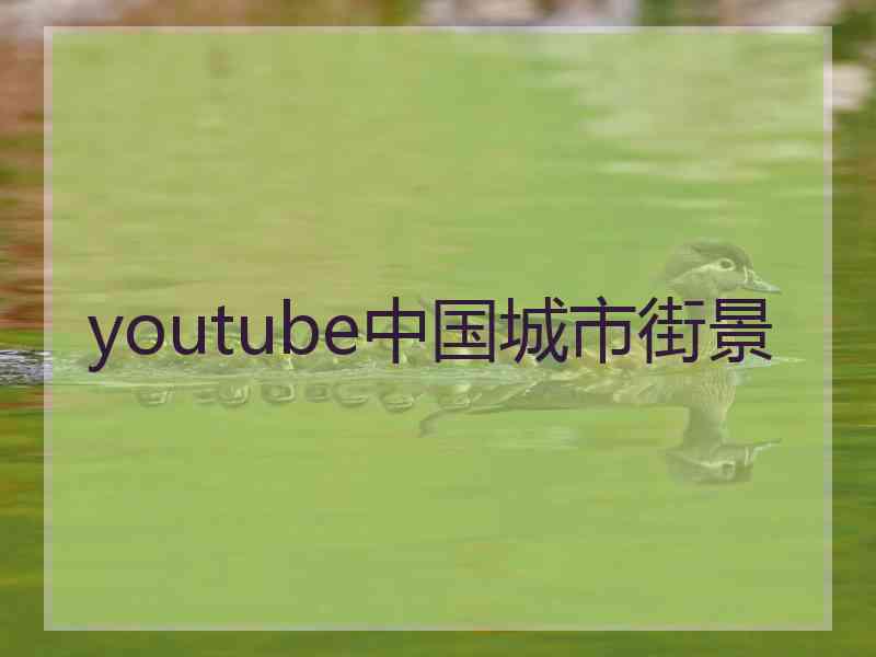 youtube中国城市街景