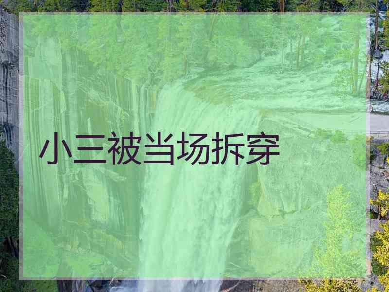 小三被当场拆穿