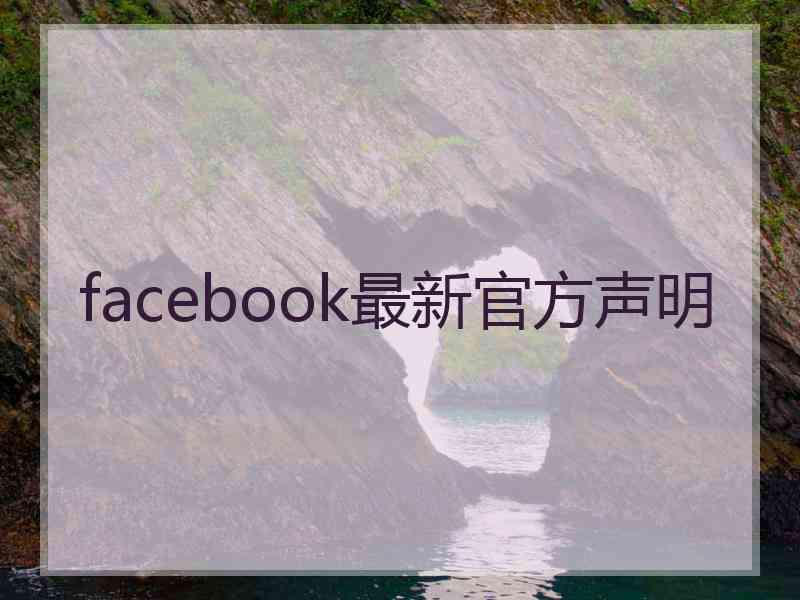 facebook最新官方声明