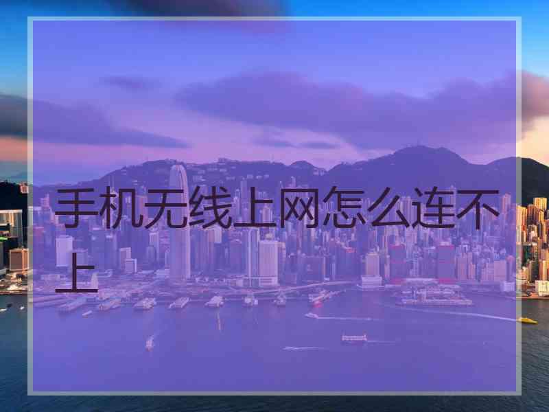 手机无线上网怎么连不上