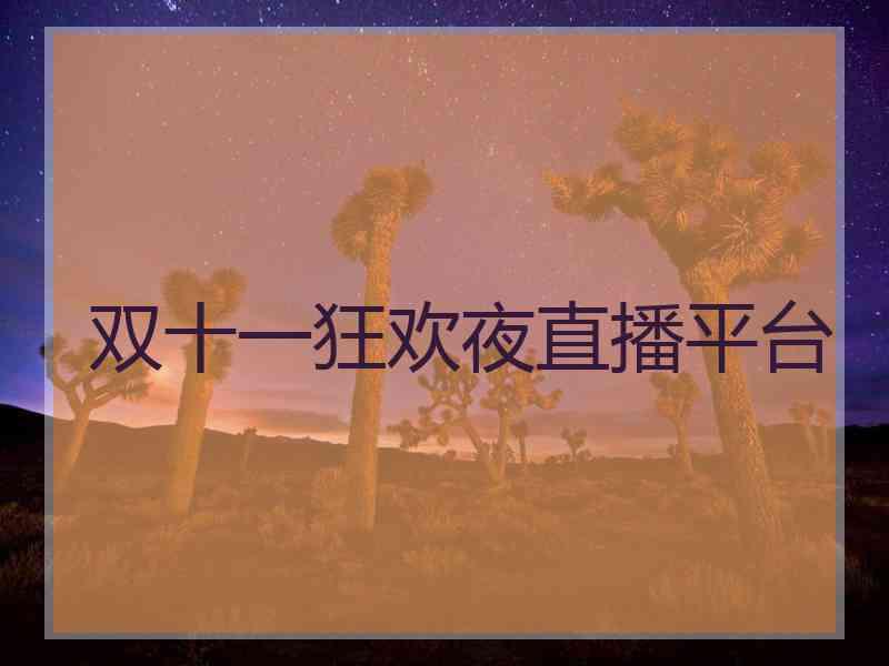 双十一狂欢夜直播平台