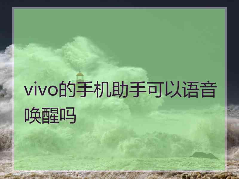 vivo的手机助手可以语音唤醒吗