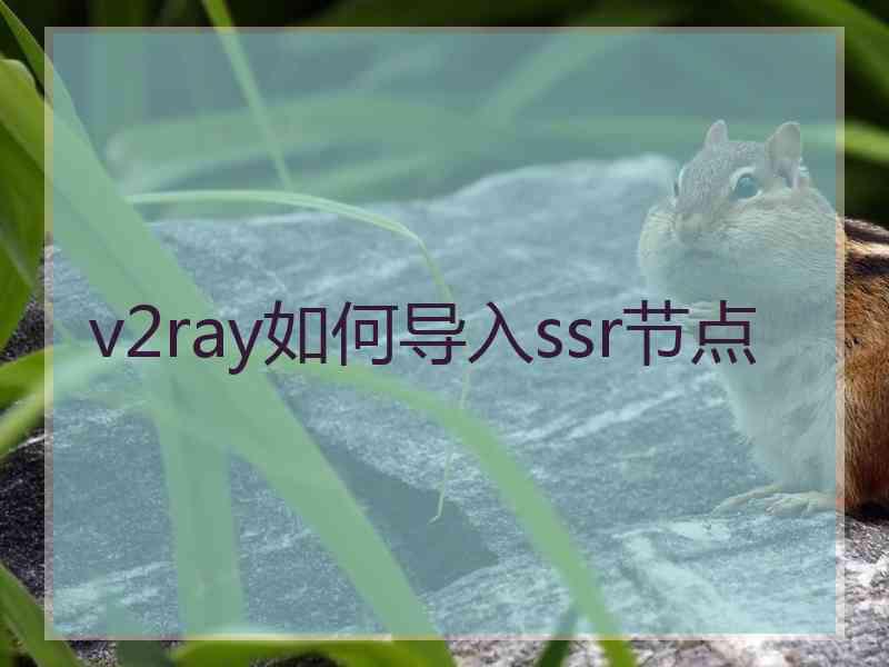 v2ray如何导入ssr节点