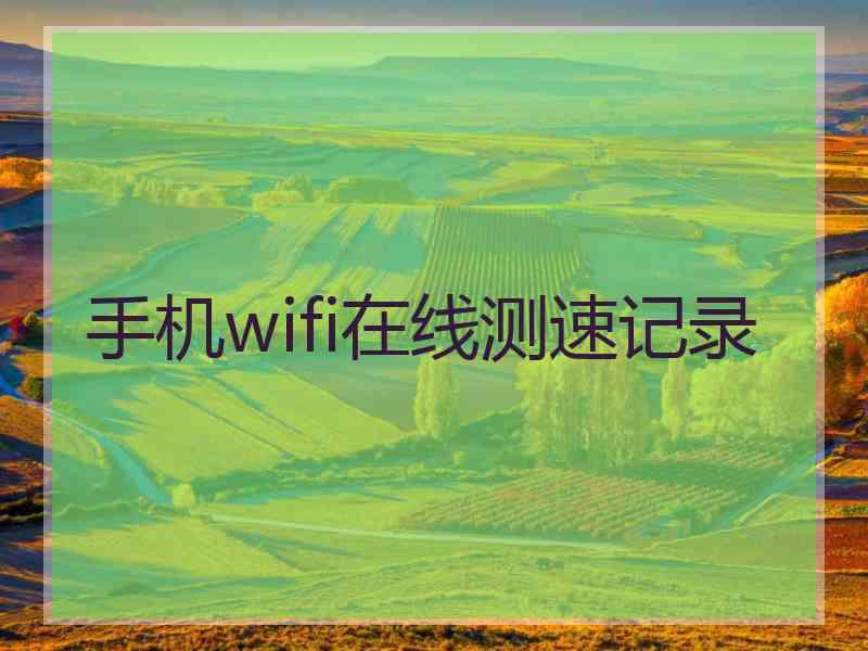 手机wifi在线测速记录