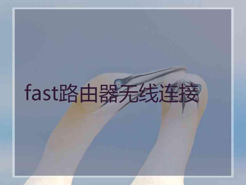 fast路由器无线连接