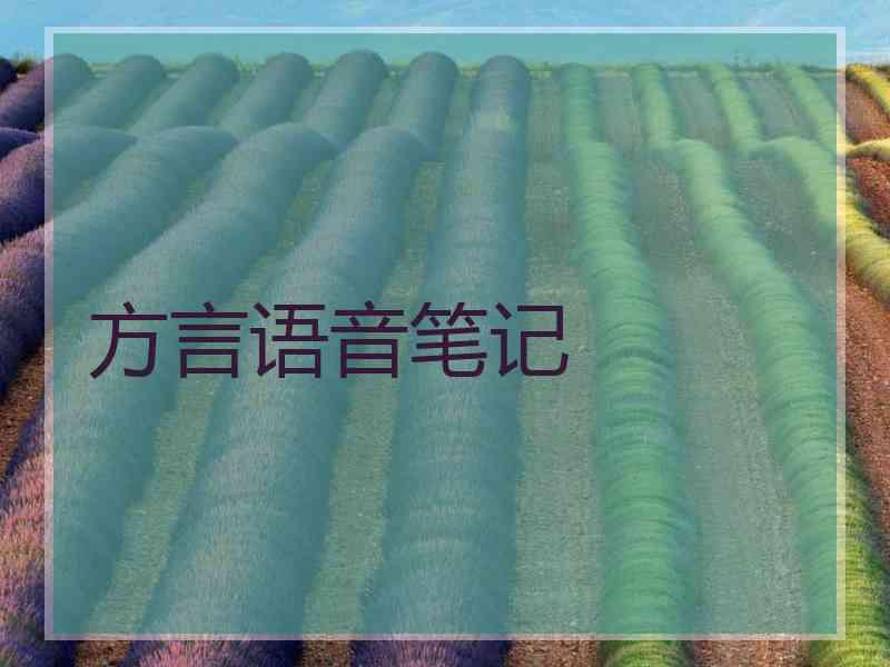 方言语音笔记