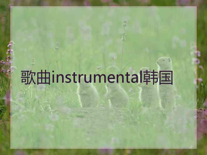 歌曲instrumental韩国