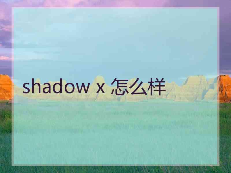 shadow x 怎么样