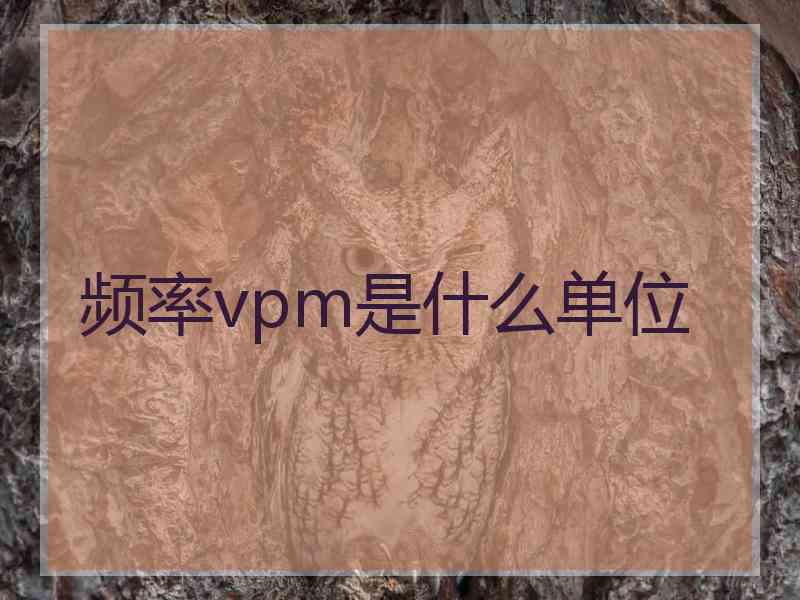 频率vpm是什么单位