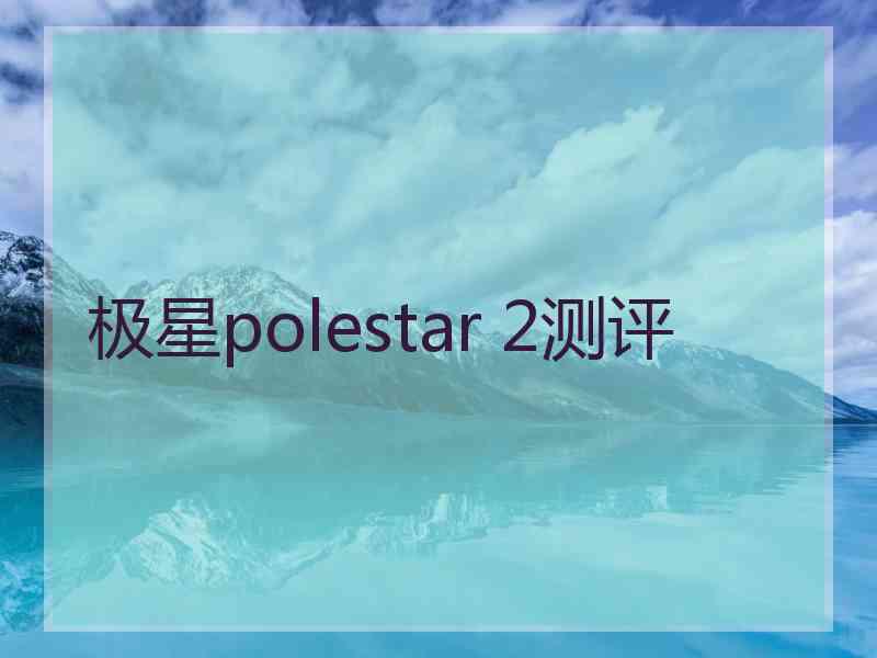 极星polestar 2测评